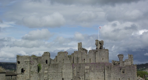 Photo of Middleham Castle - view from the south, from the old castle mound. Photo Credit K P Lewis